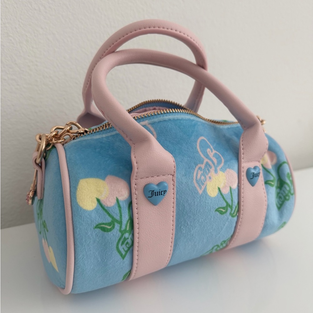Juicy Couture UK Retro Cherry Blue Round Barrel Bag